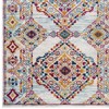 Modway Entourage Khalida 8x10 Area Rug – Distressed Floral Lattice Moroccan Trellis Rug in Vintage Ivory and Blue - 2 of 4