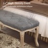 Arceso Bedroom Bench, French Vintage Tufted Entryway Bench, 45.2" Carving Upholstered End of Bed Bench - 4 of 4
