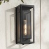 Possini Euro Design Double Box Modern Outdoor Wall Light Fixture Black Metal 16 1/2" Clear Glass for Post Exterior Barn Deck House Porch Yard Patio - 2 of 4