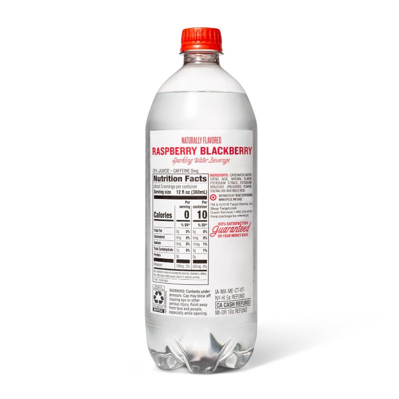Raspberry Blackberry Sparkling Water - 33.8 fl oz Bottle - Market Pantry&#8482;, 2 of 6