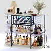Wine Bar Rack Cabinet with Power Outlet and LED Lights,4-Tier Storage Home Bar Table for Liquor,Freestanding Wine Racks with Glass Holder for Home - 4 of 4