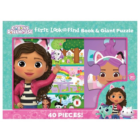 Dreamworks Gabby s Dollhouse First Look And Find Book Giant Puzzle 40pc Target