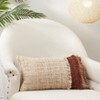 Saro Lifestyle Textured Poly Filled Pillow with Layered Elegance, Beige, 16"x24" - image 3 of 3