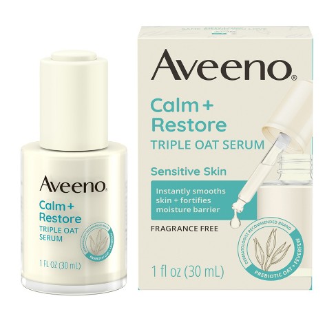 Aveeno Calm + Restore Triple Oat Hydrating Face Serum for Sensitive Skin - Fragrance Free - 1 fl oz - image 1 of 4