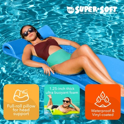 Bahama Blue Foam Pool Float with Roll Pillow