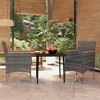 vidaXL 3 Piece Patio Dining Set with Cushions Gray and Black - 31.5" Table Length - 2 of 4