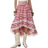 Women's Western Boho Skirt - Lace Ruffle Asymmetrical Hem Cowgirl Style - 3 of 4