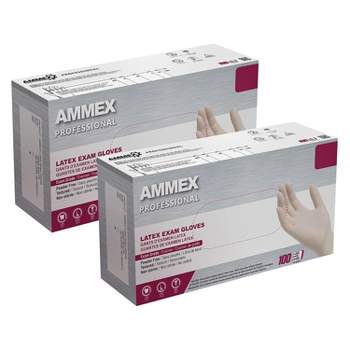 Ammex Professional GPPFT Powder Free Latex Exam Gloves Ivory Large 100/Box (GPPFT46100)