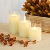 LumaBase Battery-Operated Glass Hurricane LED Candles with Flickering Flame - Set of 3 - 4 of 4