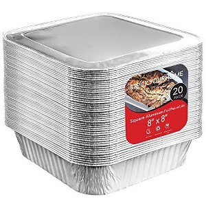 Stock Your Home 8x8 Disposable Aluminum Foil Pans with Lids (20 Pack) - 1 of 3
