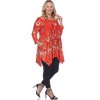 Women's Plus Size Paisley Scoop Neck Tunic Top with Pockets - White Mark - 3 of 4