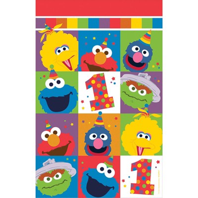 Birthday Express Sesame Street Elmo Turns One Plastic Table Cover