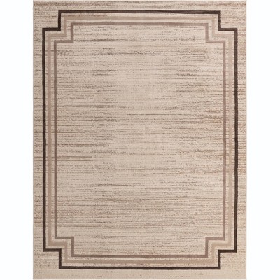 Braided Brown Abstract 8' x 10' Easy Care Synthetic Rug