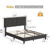 Queen Size Wood Bed Frame, Upholstered Platform Bed with Adjustable Headboard, Sturdy Wooden Slats, No Box Spring Needed, Grey - 2 of 4