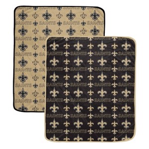 NFL New Orleans Saints Home & Away Ultra Soft Blanket - 2pk - 1 of 3