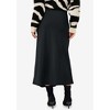 ellos Plus Size Satin Maxi Skirt With Elastic Waist & Side Zipper - 3 of 4