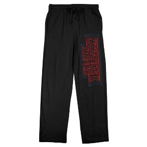 Stranger Things Logo Adult Black Sleep Pajama Pants - 1 of 4