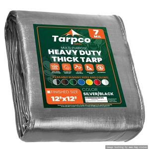 Tarpco Safety Heavy Duty 7 Mil Tarp Cover, UV Resistant, Rip Proof for Roof, Camping, Patio, Pool, Boat - 1 of 4