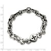 Black Bow Jewelry Men's Stainless Steel and Black Rubber Cross 8.5 Inch Bracelet - 4 of 4