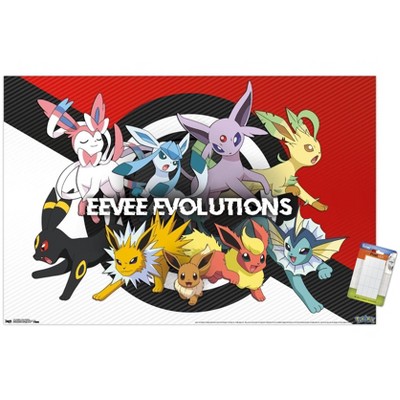 Pokemon Eevee Evolutions European Art Nouveau Poster Print 16x20 Mondo