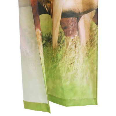 Photo Real Horses Light Filtering Polyester Curtain Panel Pair, 37" x 84"