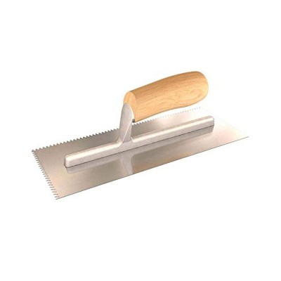 Bon Tool 87-165 Notched Trowel- 1/4D X 3/16W X 1/2A V- Notch-Wood Handle