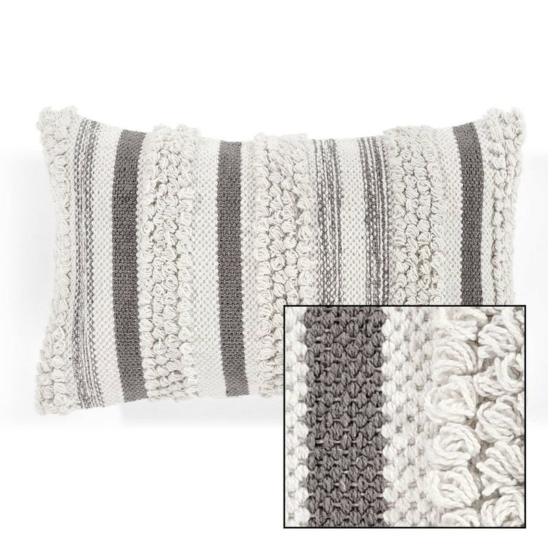 13"x20" Oversize Bria Striped Family-Friendly Lumbar Throw Pillow Cover - Lush Décor, 5 of 18