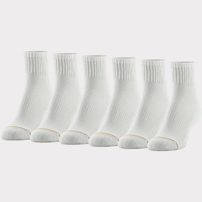 All Pro Women's 6pk Quarter Cotton Socks - White 4-10: Arch Support, Cushioned Sole, Moisture Wicking