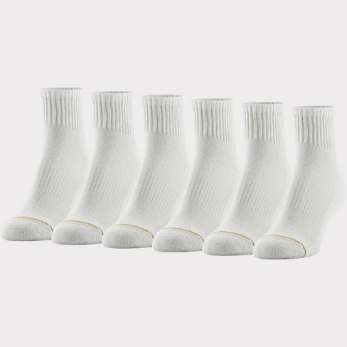 All Pro Women's 6pk Quarter Cotton Athletic Socks - White 4-10 : Target