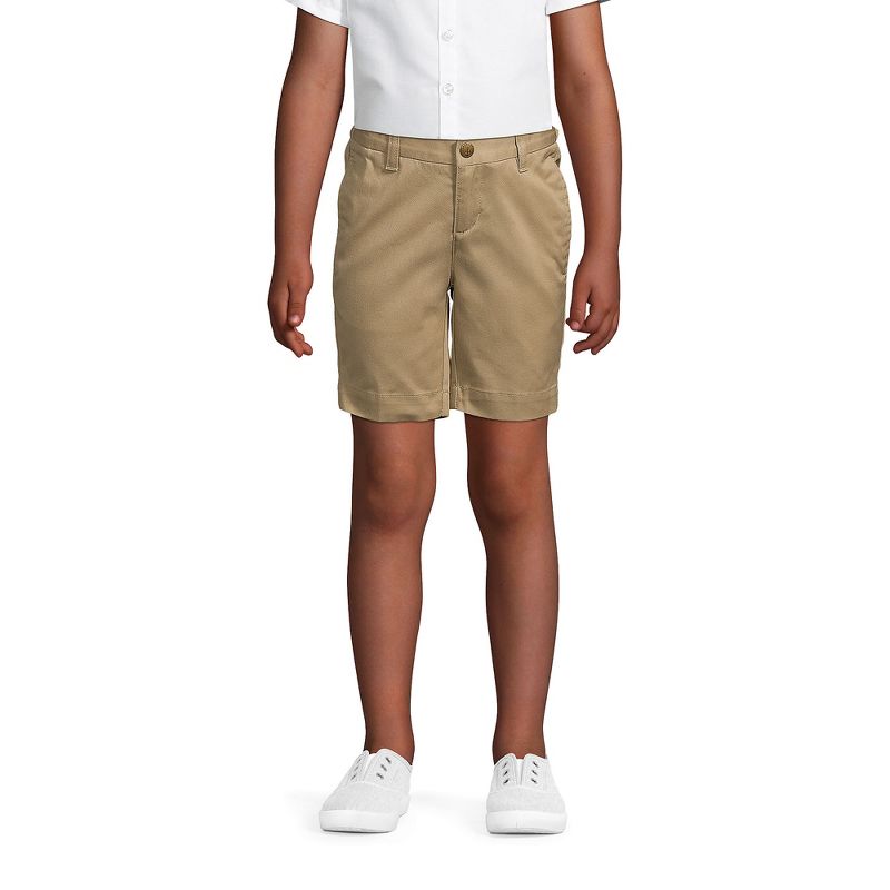 Lands' End Kids Plain Front Blend Chino Shorts, 3 of 4