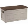 Suncast 73 Gallon Outdoor Patio Resin Deck Storage Box w/ Wheels, Taupe (2 Pack) - 4 of 4