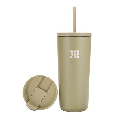 Cubitt Travel Mug 20 oz Double Walled Vacuum Insulated Stainless Steel with 2 lids, Straw and Coffe, Cupholder Friendly, Perfect for Hot & Cold Beverages