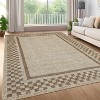 Washable Area Rug Living Room Rugs Modern Bordered Soft Throw Carpet Low Pile Non Slip Checkered Bedroom Rug Geometric Carpet for Nursery - 2 of 4
