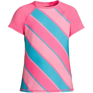 Lands' End Kids Slim Short Sleeve Crew Neck UPF 50 Swim Rash Guard - 1 of 3
