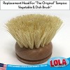 Lola Products Replacement Head for The Original Tampico Vegetable & Dish Brush, 2" Small Head, Birchwood & Poly Bristles, Reusable & Washable, 1 Pack - 2 of 4