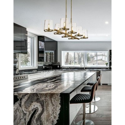 Callista 56" Rubbed Brass 8-Light Island Pendant