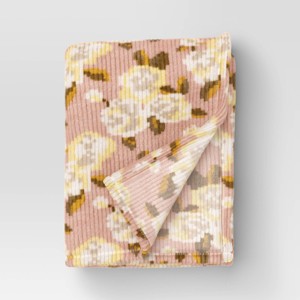 Printed Ribbed Plush Throw Blanket - Room Essentials™ - 1 of 4