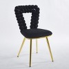 Set of 2 Dining Chair with Upholstery, Upholstered Modern Dining Chair with Gold Legs and Hairball Back Design-Maison Boucle - 3 of 4