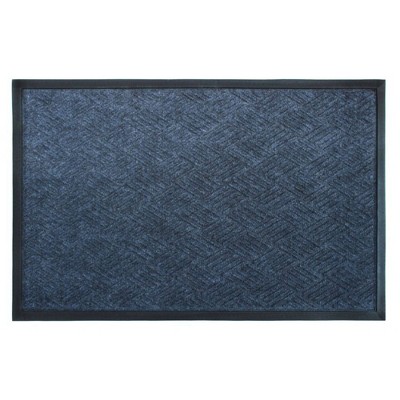 2' x 3' Molded Cobalt Rubber Poly Doormat Dark Gray - Raj