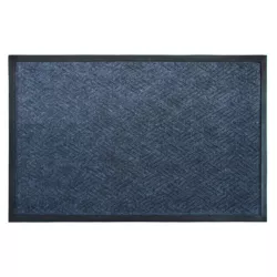 2' x 3' Molded Cobalt Rubber Poly Doormat Dark Gray - Raj