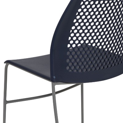 Hercules 661 lb. Modern Gray Stack Chair with Air-Vent Back