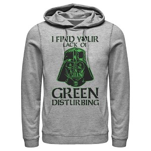 Men's Star Wars St. Patrick's Day Darth Vader I Find your Lack of Green Disturbing Pull Over Hoodie - 1 of 4