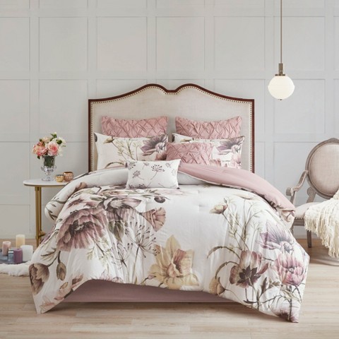 GDFStudio Alina Modern 8 Piece Cotton Printed Comforter Bedding Set, Oeko-Tex Certified, Queen