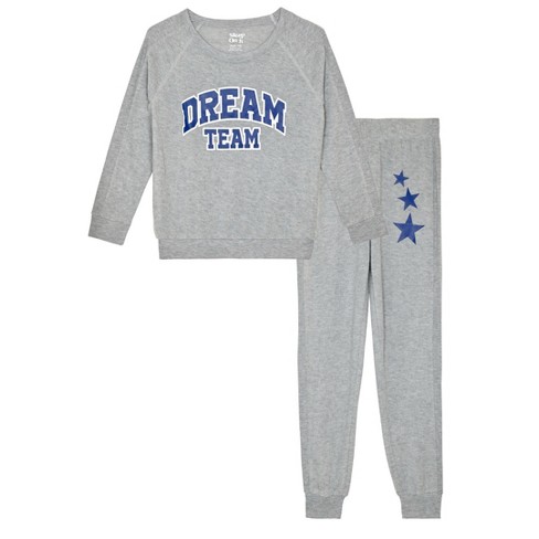 Sleep On It Girls Pajama Pants Set for Kids | 4 Piece Velour Sleep  Sweatshirt and Fleece Pant Set Pajamas for Girls