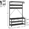 Acekool 3-Tier Entryway Organizer - Coat Rack with Shoe Bench & Storage Shelves, Industrial Design - 4 of 4