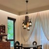 YIYIBYUS 4-Light Brown Vintage Wooden Pendant Light - 3 of 4