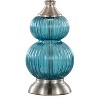 LumiSource (Set of 2) Belle 20" Contemporary Glass Accent Lamps Sapphire Blue Glass Brushed Nickel and White Linen Shade from Grandview Gallery - 4 of 4
