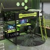 Polibi Full Size E-Sports Loft Bed with RGB Lighting, USB Charging & Pegboard Wall - 2 of 4