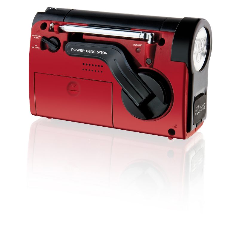 WeatherX AM/FM/WB with Flashlight & Phone Charger Radio - Red (WR182R), 2 of 4