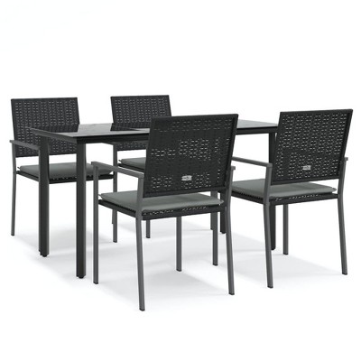 vidaXL Garden Dining Set Black, Light grey